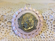 Moulded Acrylic Pink Crib Medal with Guardian Angel for Baby Girl Nursery Decor