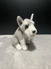 Kids Preferred Plush Schnauzer Dog Realistic Gray White Puppy 7" Pretend Toy Pet