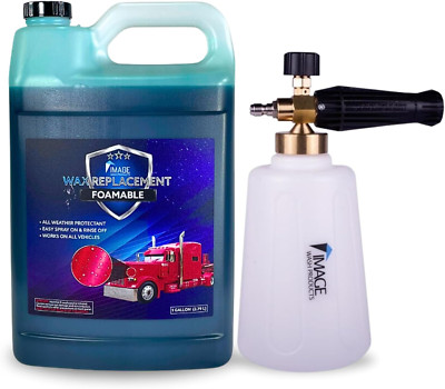 Wax Replacement (Foamable) - Protectant for Any Size Vehicle. Foam On/Rinse off 