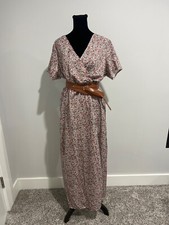 CALAFEBILA Sundresses for Women Short Sleeve V-neck Floral Maxi Sun Dress Boho 