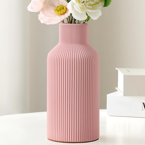 Ceramic Flower Vase, Minimalist Decor, Modern Home Decorative Vase, 8 in Small P