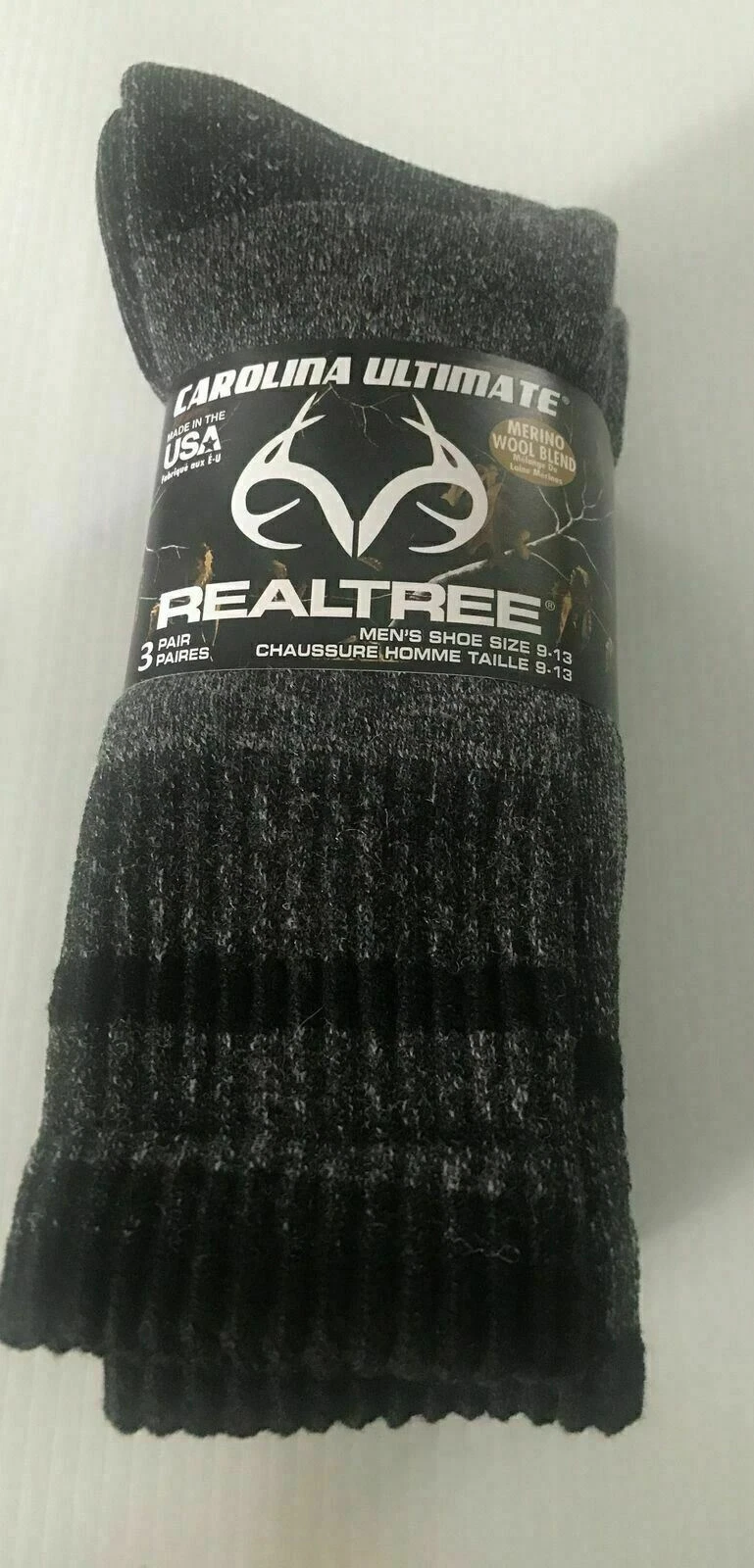 Wool Boot Work Socks Carolina Ultimate Realtree 3 Pr Comfort Crew Men's 9-13