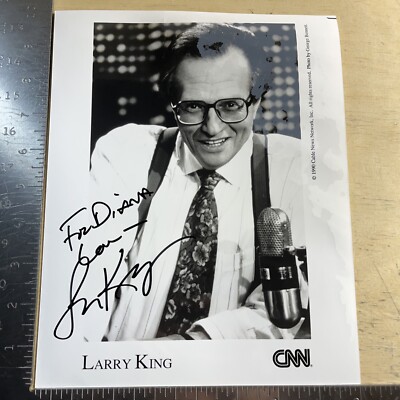 AUTHENTIC Larry King Signed Autographed 5x7 Photo AUTO CNN NEWS CAST TV  REPORTER