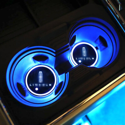 Car SUV LED Cup Holder Insert Ambient Lights Kit For Lincoln