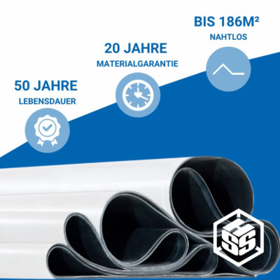 EPDM Dachfolie Weiß 1,5mm MAßE FREI WÄHLBAR -  Weiße Dachbahn, Abdichtung