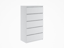Kommode mit 5 Schubladen Sideboard weiß Anrichte holz Möbel Schubladenschrank