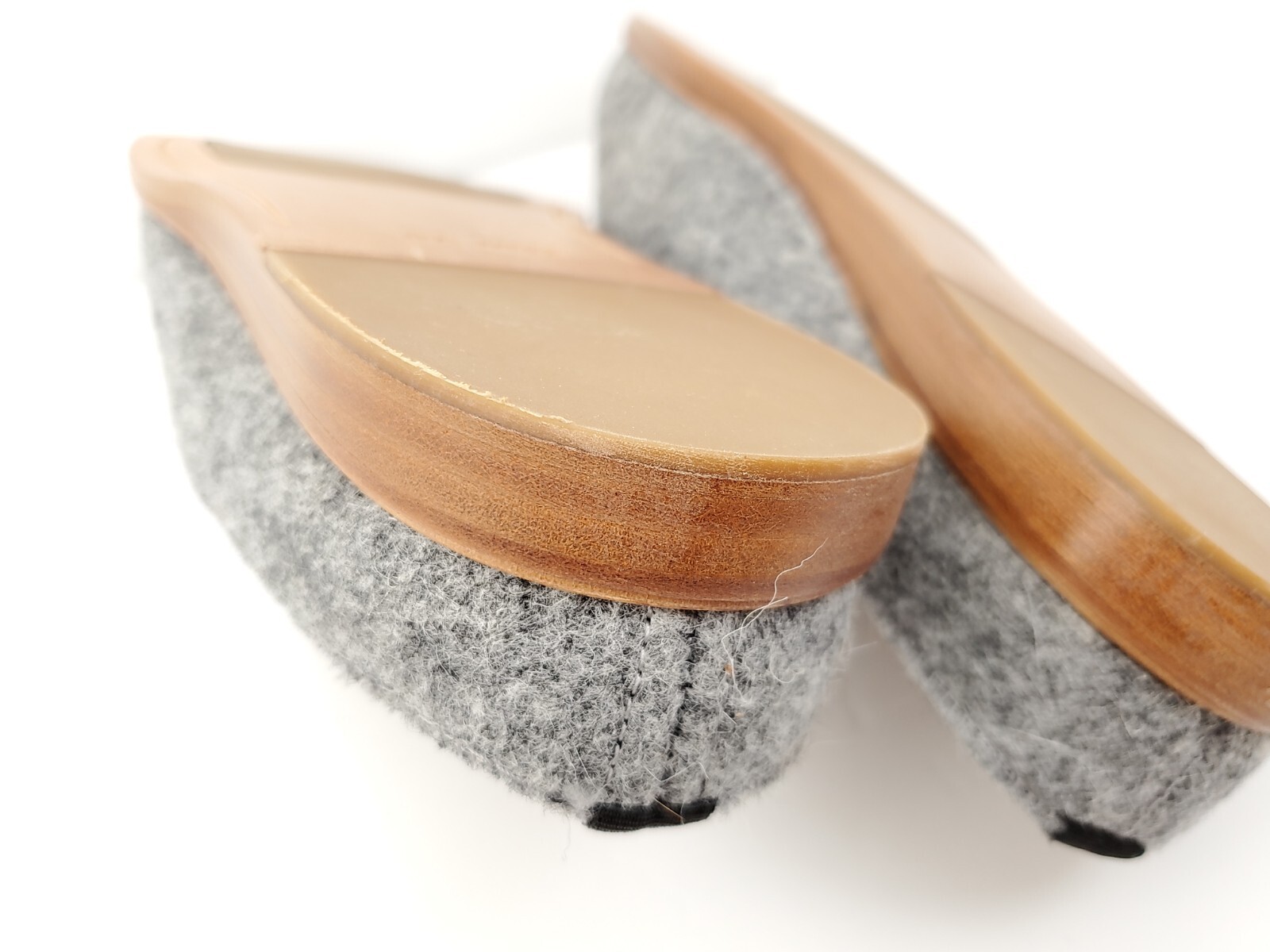 SAOLA Rhodes The Wool Ho Ciabatta Mule Suola in Pelle Grigio Uomo Tg 11