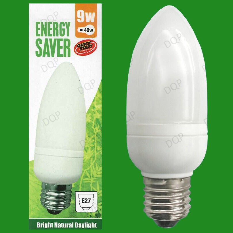 12er Pack 9W Low Energy E27 Kerzenlampe 5600K Tageslichtweiß ES SAD