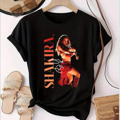 HOT NEW Shakira signed black T-shirt Unisex All sizes 1F1855