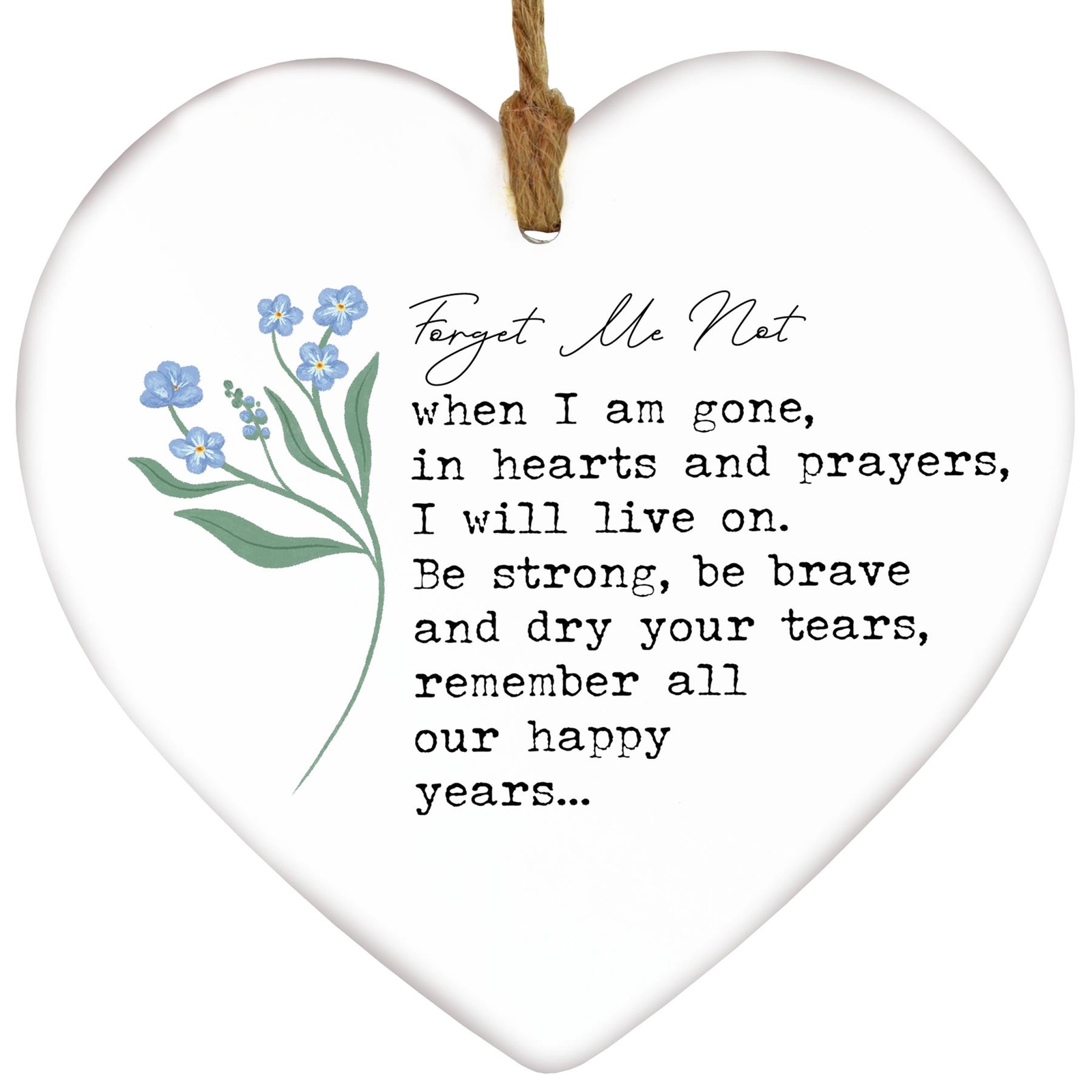 Forget Me Not Forget Me Nots Floral Design On Ceramic Heart Plaque