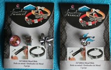 Lot of 2 packages 4 Metal Slides - Cousin Jewelry Basics, Bluebird 3 cuties