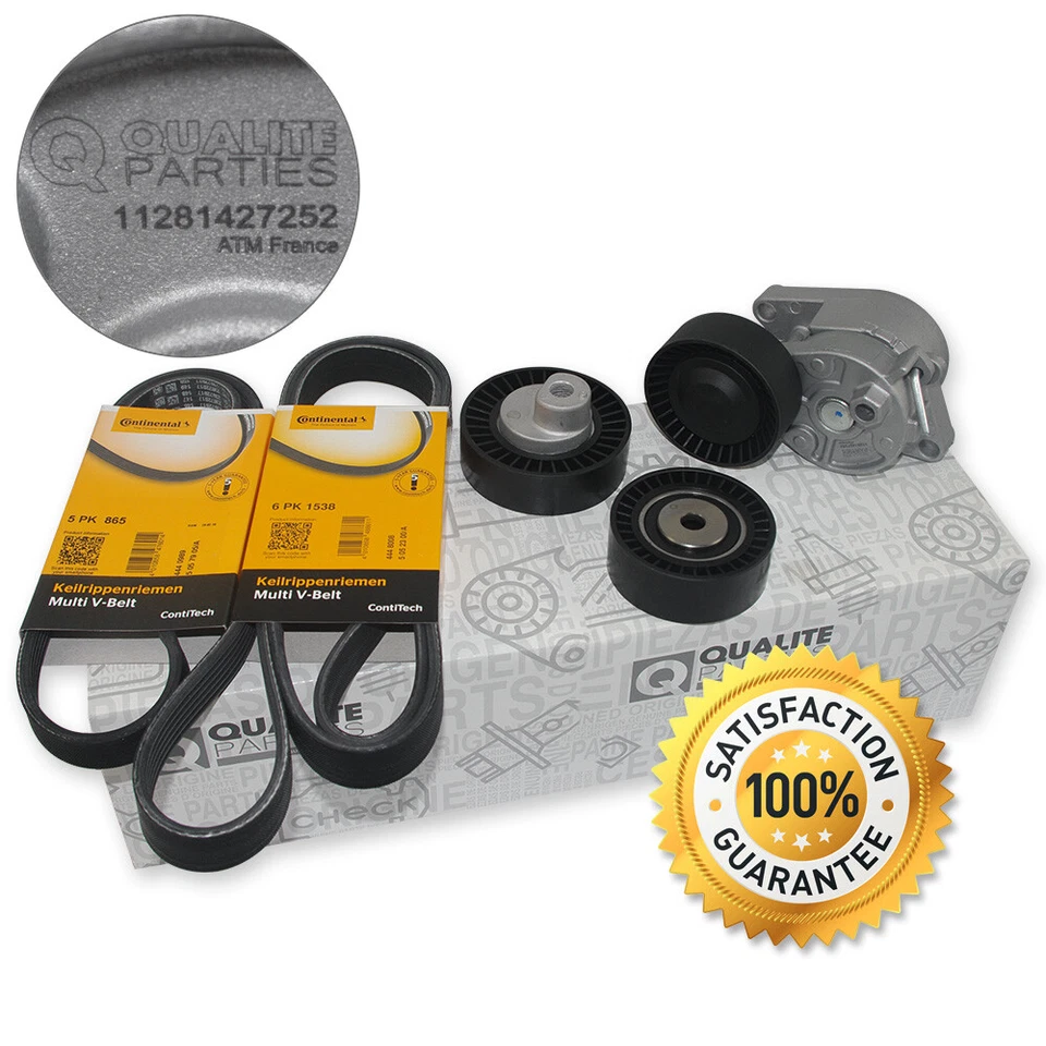 2x CONTI KEILRIPPENRIEMEN + RIEMENSPANNER SPANNROLLE FÜR BMW E46 E39 6-ZYL (-02)