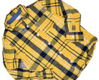 K8 !WOW! OLD NAVY 4T Boys Yellow Cotton Plaid button Up Long Sleeve Shirt — photo 2