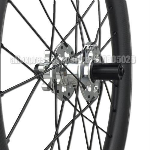 18 Inch Carbon Fiber Folding Bike Wheelset Clincher Bicycle Wheel Disc Brake Hub - Picture 9 of 12
