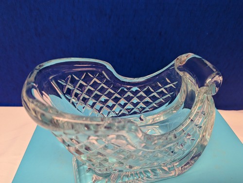 Vintage 24% Lead Crystal Glass Sleigh Candy Dish heavy 3.5 lbs. X521 - Picture 8 of 9
