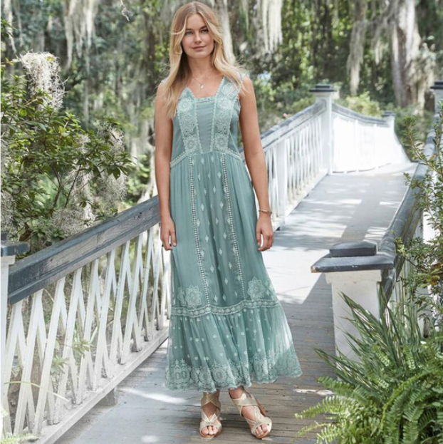knee length dresses for ladies PRETTYGARDEN Women's Fall Wedding Guest Dresses Boho Floral Long Sleev main image 1