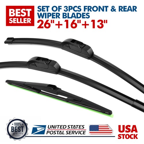 26"+16"+13" Windshield Wiper Blades All season Bracketless Premium For