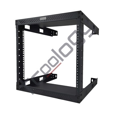 TCoology 9U Wall Mount Open Frame 19'' Server Rack Threaded 17.5 Inch Depth