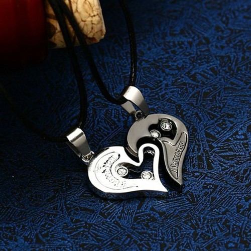 Collana Uomo Donna 2 in 1 Love Fidanzati Amiche del Cuore in Acciaio - Foto 10 di 18