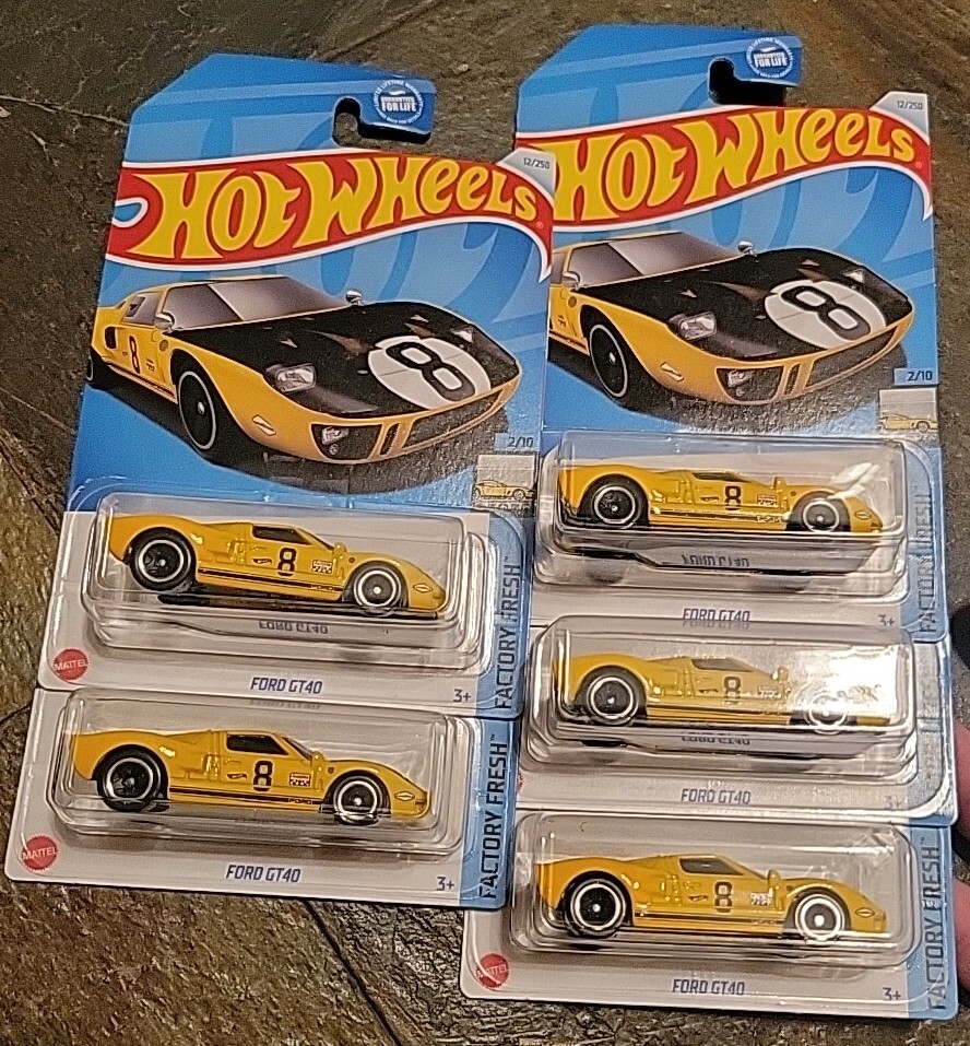 Lot of 5 - 2024 Hot Wheels - Kroger Exclusive - Ford GT40 Yellow