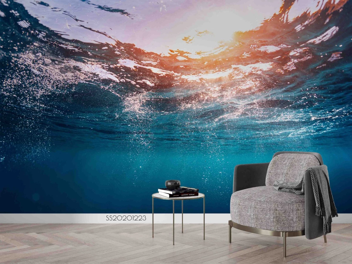 3D Under Sea Sunlight Self-adhesive Removeable Wallpaper Wall Mural 1