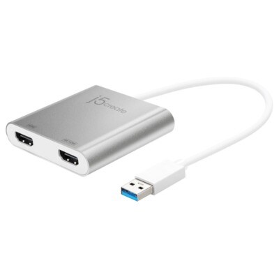 J5 CREATE ''JUA 365'' USB 3.0 to Dual HDMI Multi-Monitor Adapter SILVER $79.99