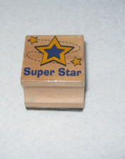 Rubber Stamp - Teacher Stamp - Super Star with Stars- Medium Size