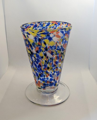 Confetti Glass Tumbler Vase By 1 Source Inc 6", hand blown glass - Picture 3 of 4