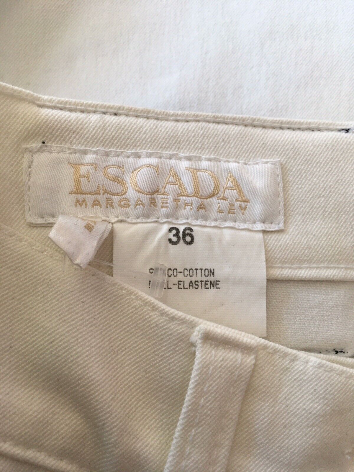 ESCADA 36 6 White Cotton Denim Womens Designer Pe… - image 8