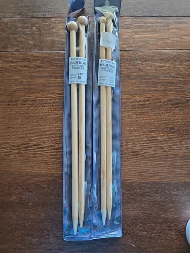 Bamboo Knitting Needles Lot Size 13 And 15 - Clover Plymouth Lot Of 2 - Picture 1 of 4