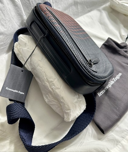 $1695, nuevo con etiquetas bolsa de viaje tela de pellets Zegna, bandolera - Imagen 14 de 24