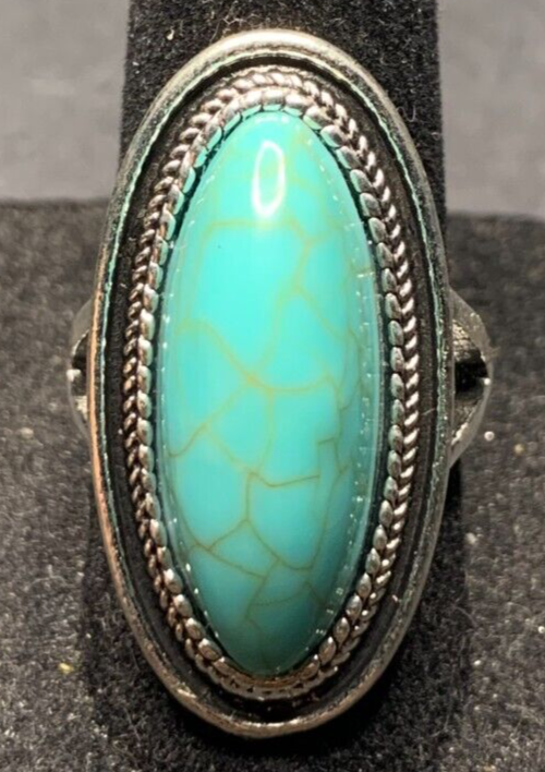 Vintage Antique Silver Tone Southwestern Ring - Size 7