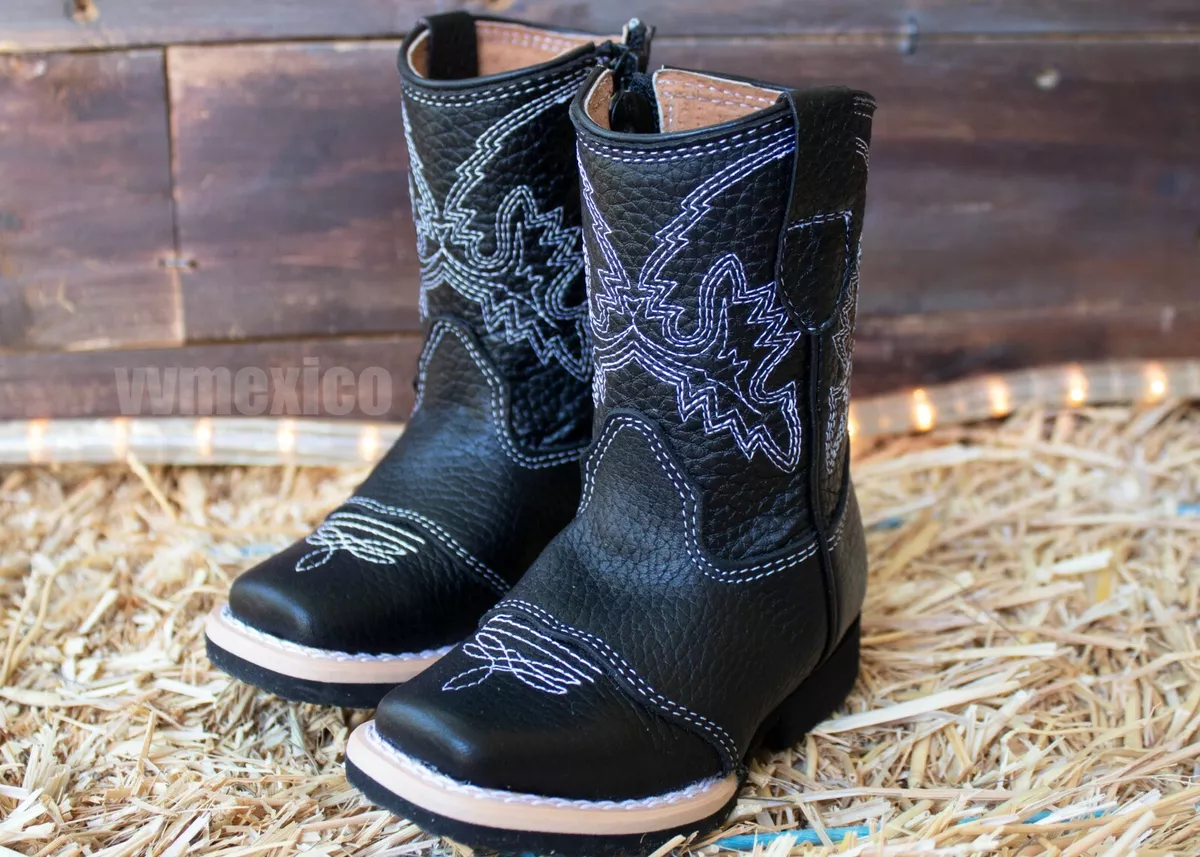 Toddler leather top cowboy boots