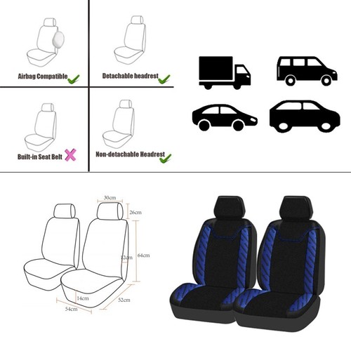 Polyester Jacquard Fabric Car Seat Covers Set Fit Most Car Accessories Interior - Picture 6 of 13