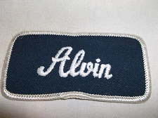 ALVIN USED EMBROIDERED VINTAGE SEW ON NAME PATCH TAGS ASSORTED COLORS AVAILABLE