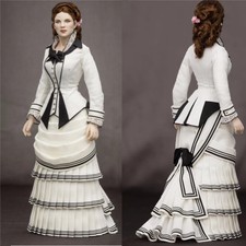 1860s Victorian White Bustle Ball Gown Civil War Southern Belle Ball Evening