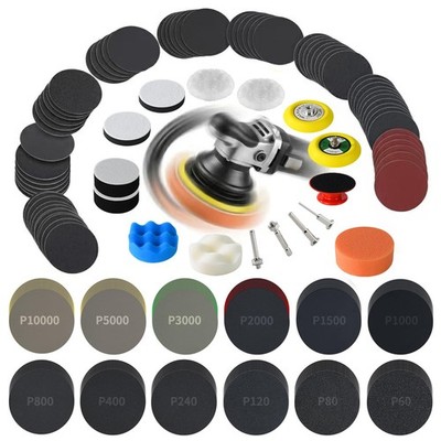 136PCS 3 Inch Wet/Dry Sanding Disc & Polishing Kit, 60-10000 Grit Hook & Loop...