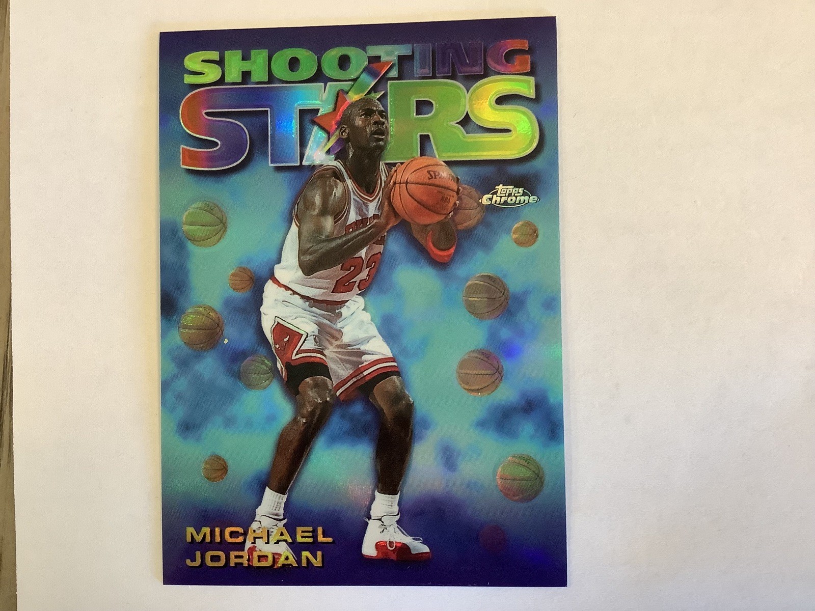 MICHAEL JORDAN 1998 TOPPS CHROME REFRACTOR SEASONS BEST SHOOTING STARS #6 HOF