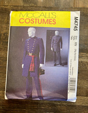 McCall's M4745 Men's Civil War Costume Sewing Pattern Uncut Plus Size XL-XXXL