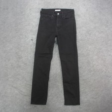 Levis 724 High Rise Straight Jeans Womens 28x30 Black Stretch Denim Classic