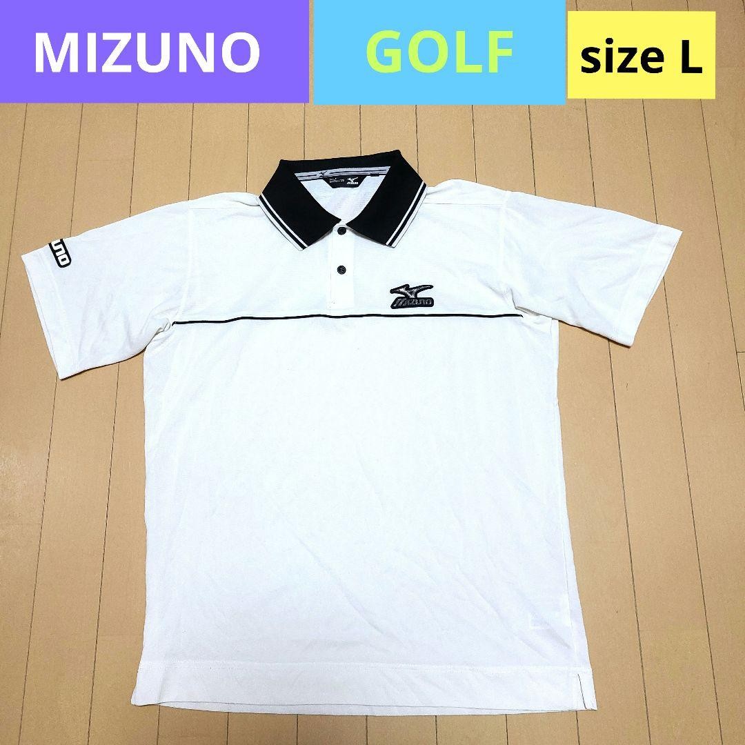 Mizuno Golf Short Sleeve Polo Shirt L White Wear Men Rare Golf Model JPN Limited