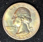 1955 D Washington Quarter. BU  With Nice Toning.