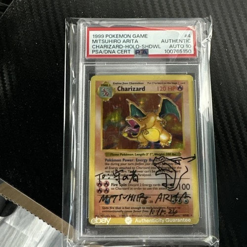 New Listing1999 POKEMON GAME #4 CHARIZARD-HOLO SHADOWLESS PSA  AUTHENTIC AUTO 10