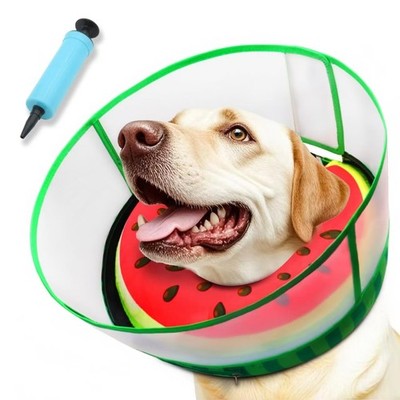 Upgraded Inflatable Dog Cone Collar with Transparent Anti-Licking Shield, Adj...