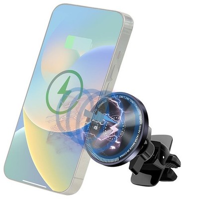 Callstel Mini Kfz-Smartphone-Halterung, MagSafe- & Qi-kompatibel, 15 Watt