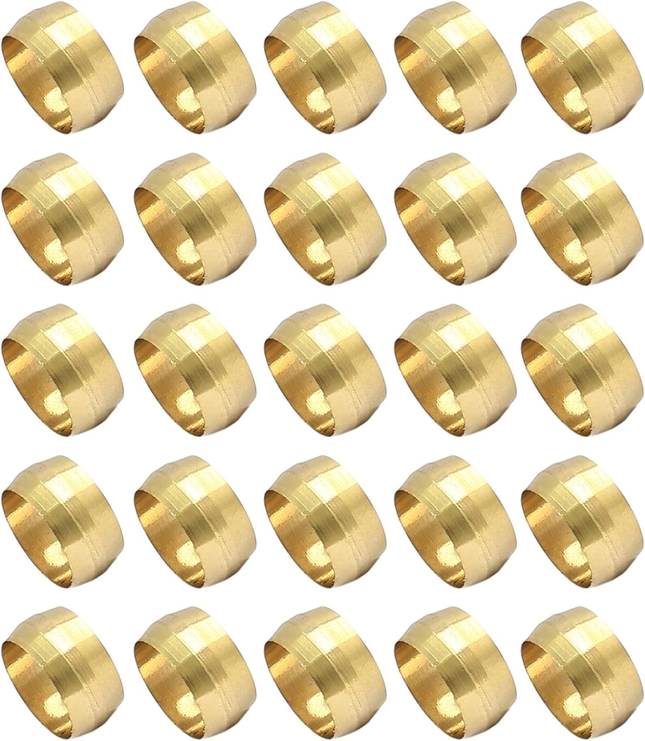 30-Piece Brass Compression Fitting Ferrule Set, 1/2" Tube - Leak-Free Connect...