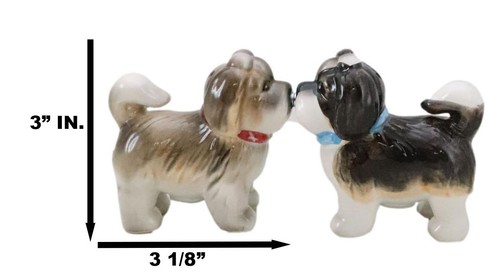 Animated Puppy Dog Shih Tzu Kitchen Salt And Pepper Shakers Ceramic Figurine Set - 第 3/10 張圖片