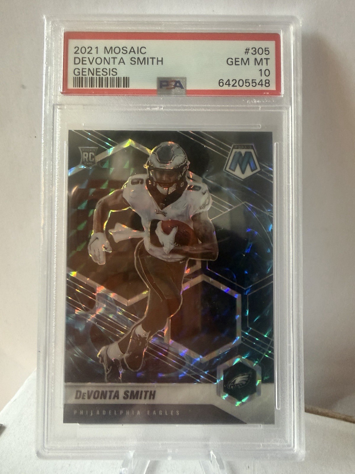 2021 Panini Mosaic Devonta Smith Genesis Prizm #305 PSA 10 Rookie RC Eagles