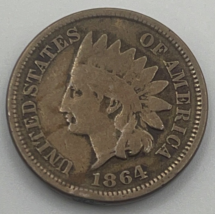 1864 Indian Head Cent – Historic U.S. Coin – Civil War Era – See Photos