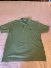 Lacoste Classic Fit Green Solid Cotton Polo Shirt Men's L Crocodile Logo Golf